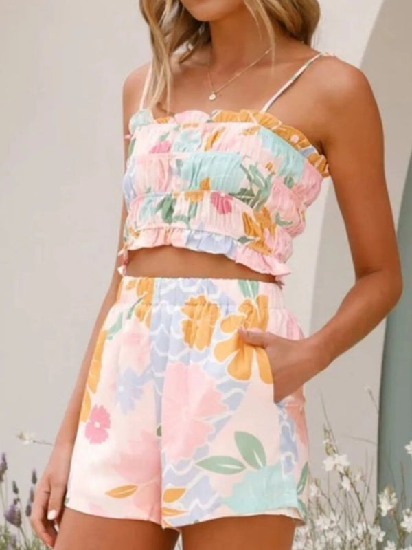 Printed Cami and Shorts Set - ShalayeFashion