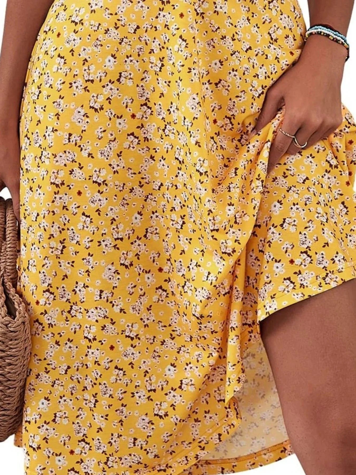 Printed Halter Neck Dress - ShalayeFashion