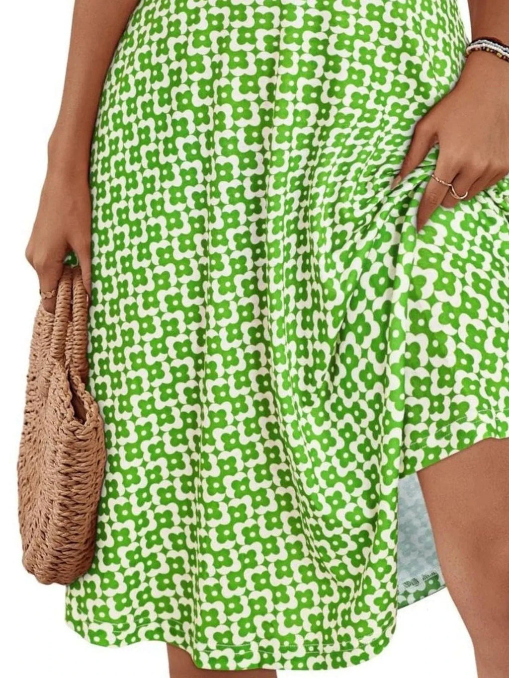 Printed Halter Neck Dress - ShalayeFashion