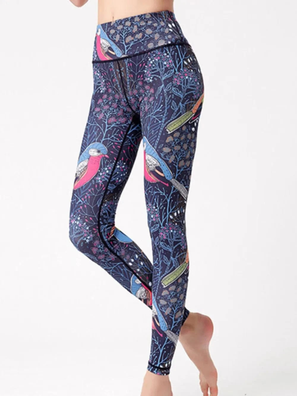 Printed High Waist Active Leggings - ShalayeFashion