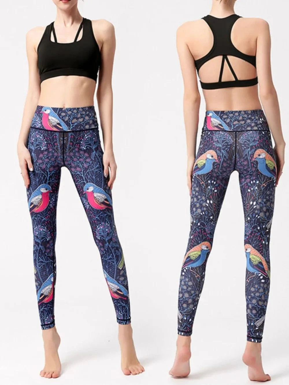 Printed High Waist Active Leggings - ShalayeFashion