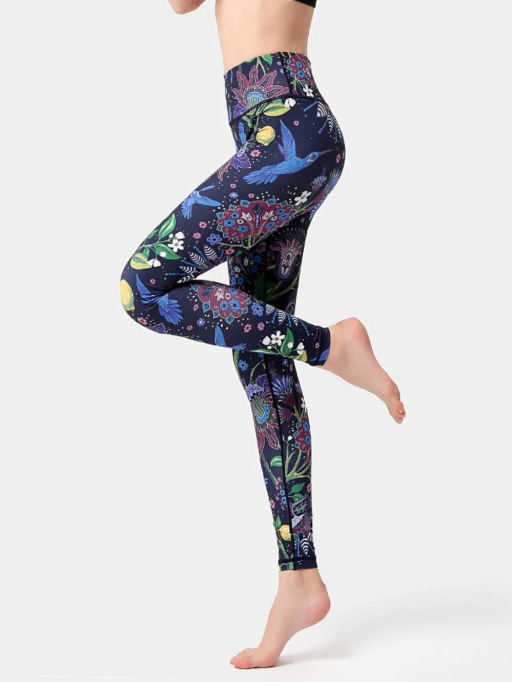 Printed High Waist Active Leggings - ShalayeFashion
