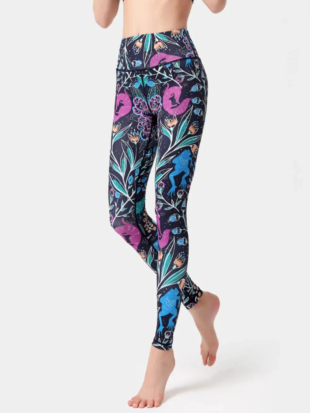 Printed High Waist Active Leggings - ShalayeFashion