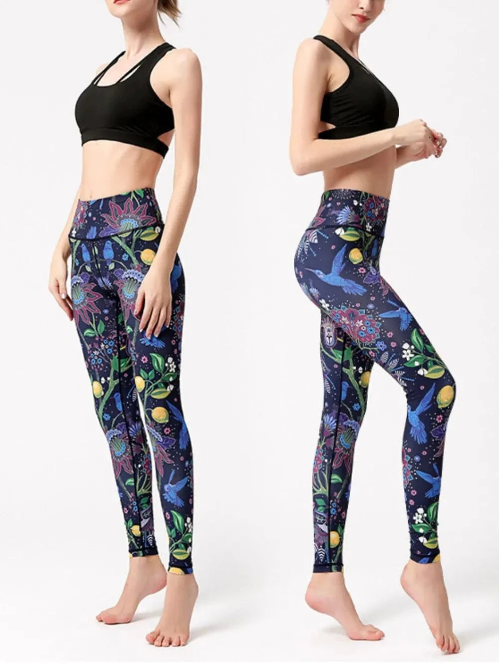 Printed High Waist Active Leggings - ShalayeFashion