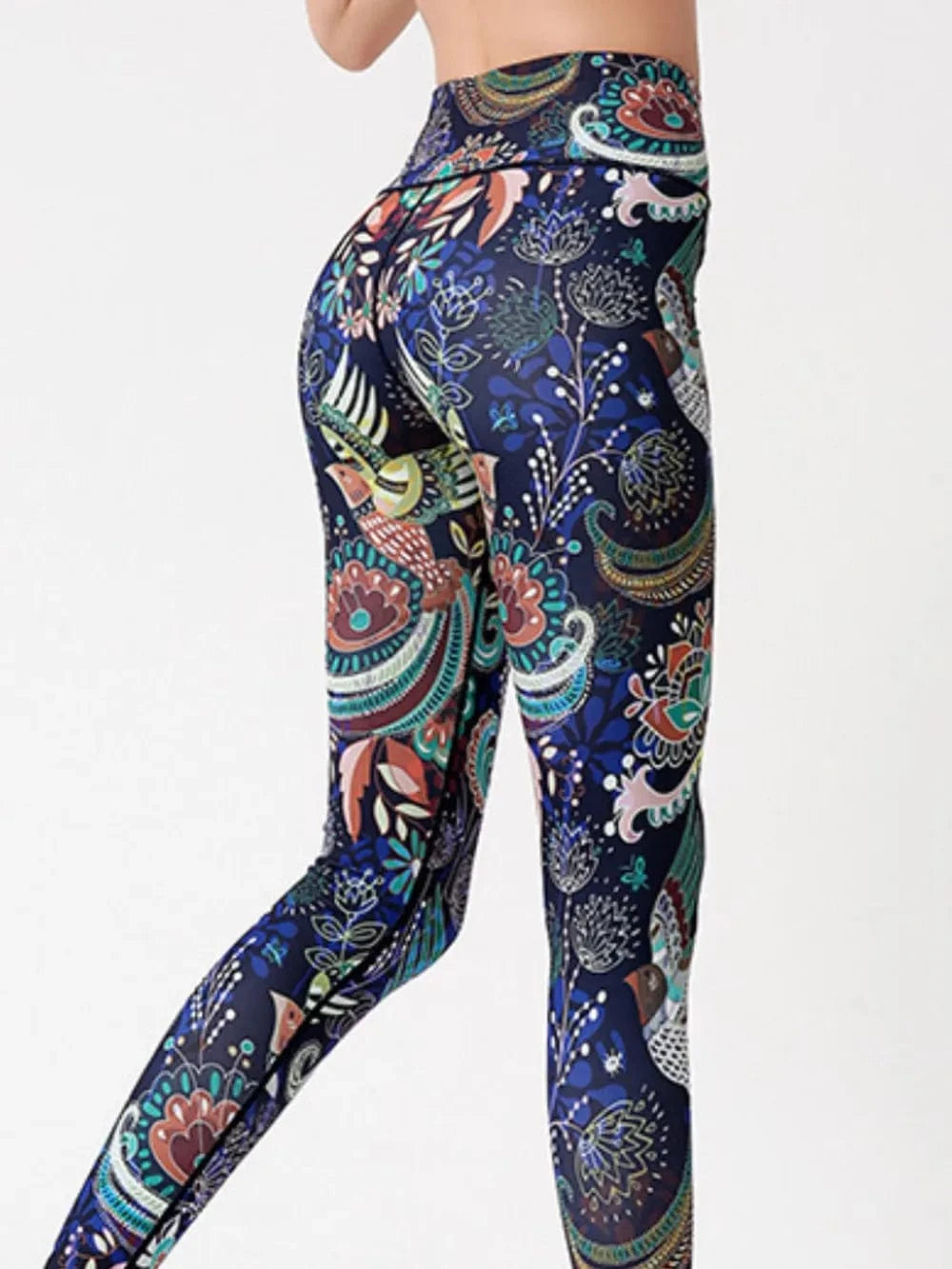 Printed High Waist Active Leggings - ShalayeFashion