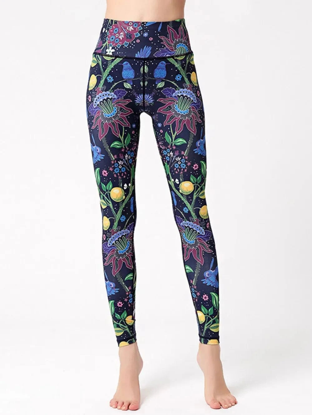 Printed High Waist Active Leggings - ShalayeFashion
