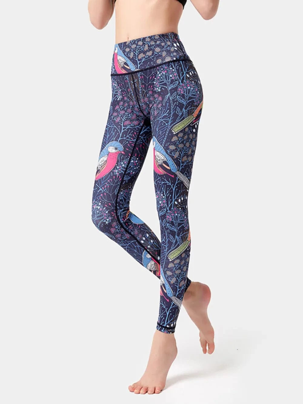 Printed High Waist Active Leggings - ShalayeFashion