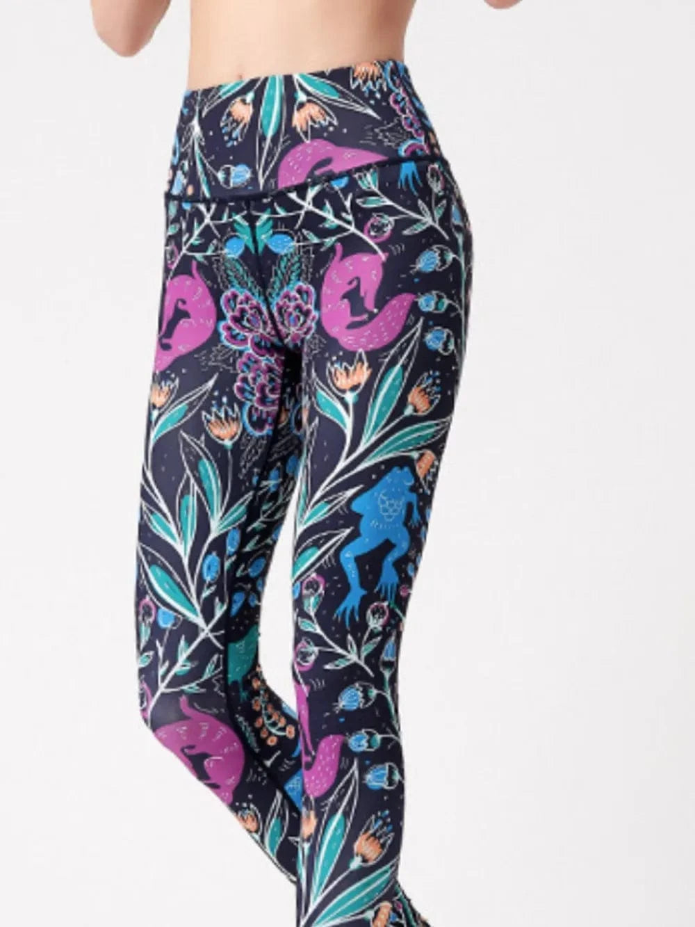 Printed High Waist Active Leggings - ShalayeFashion