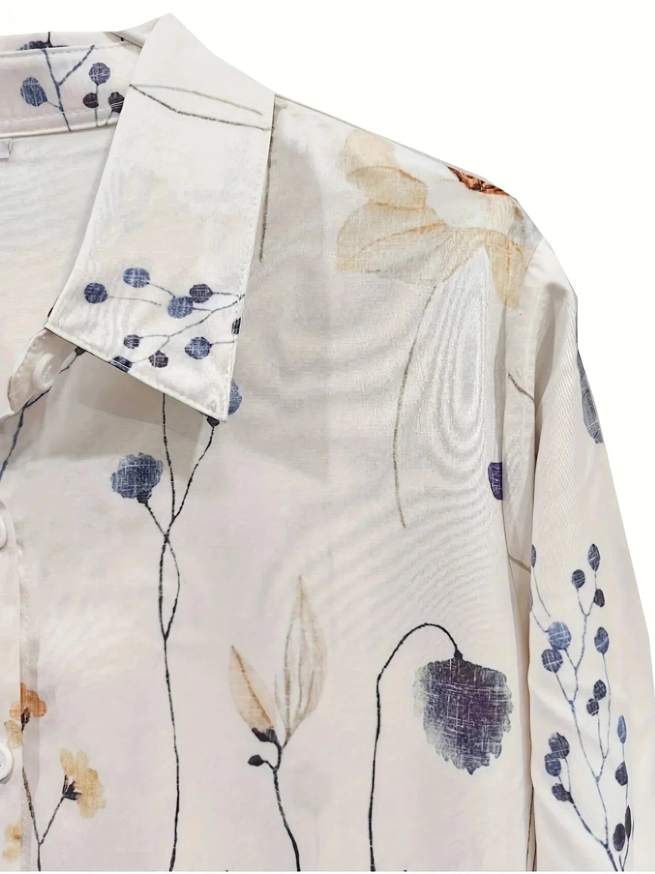 Printed Long Sleeve Blouse - ShalayeFashion