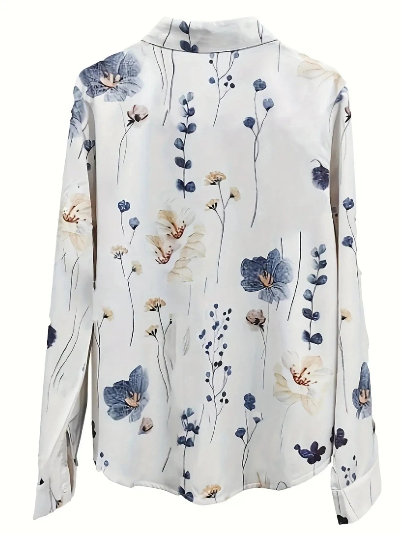Printed Long Sleeve Blouse - ShalayeFashion