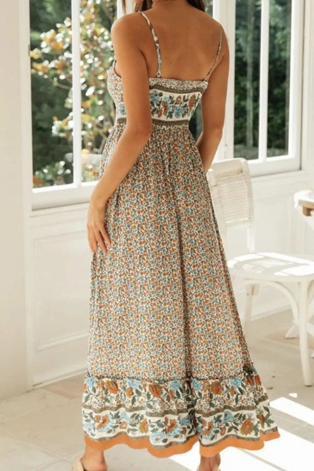 Printed Maxi Cami Dress - ShalayeFashion