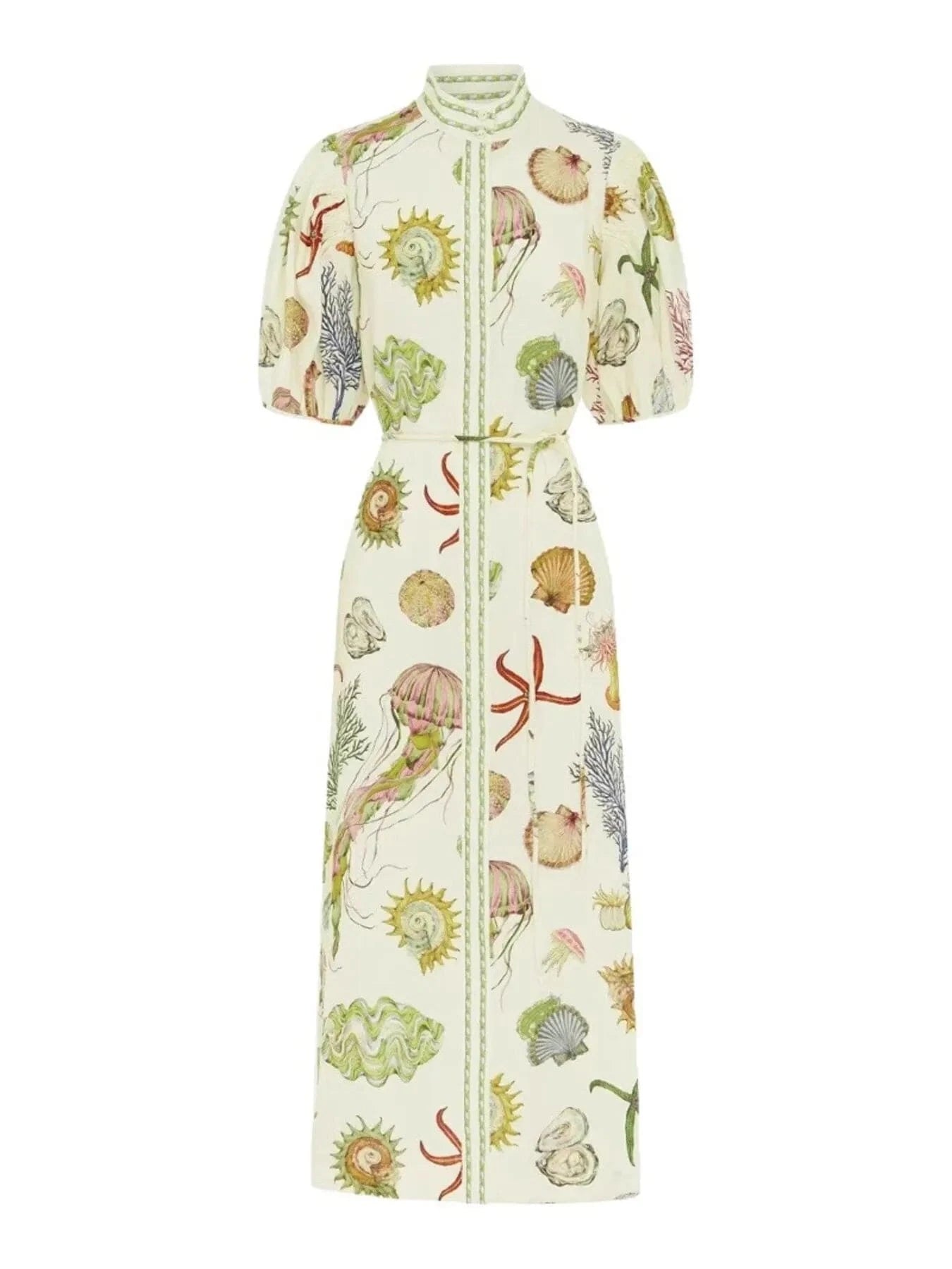 Printed Short Sleeve Shirt Dress - ShalayeFashion