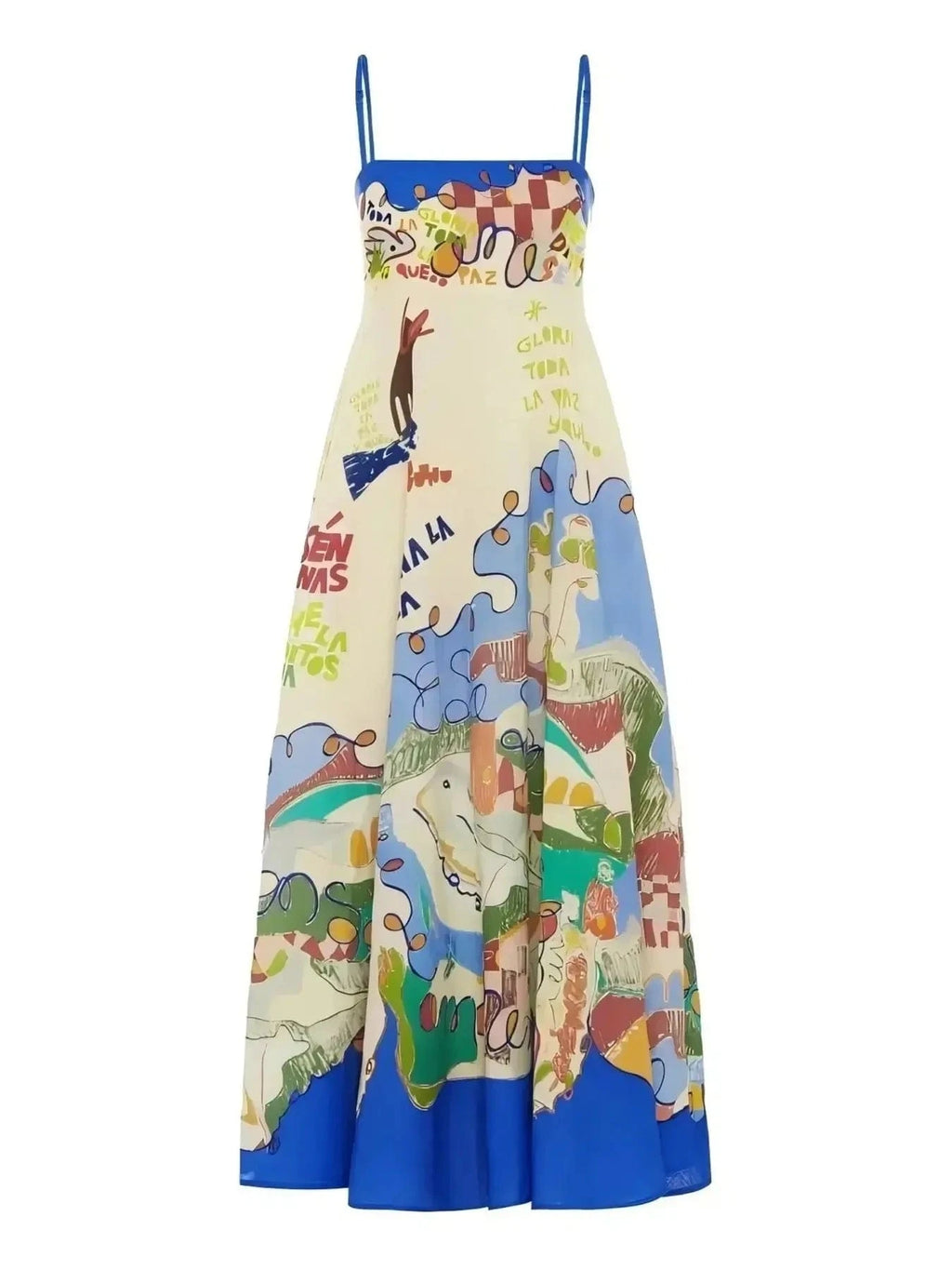 Printed Square Neck Cami Dress - ShalayeFashion