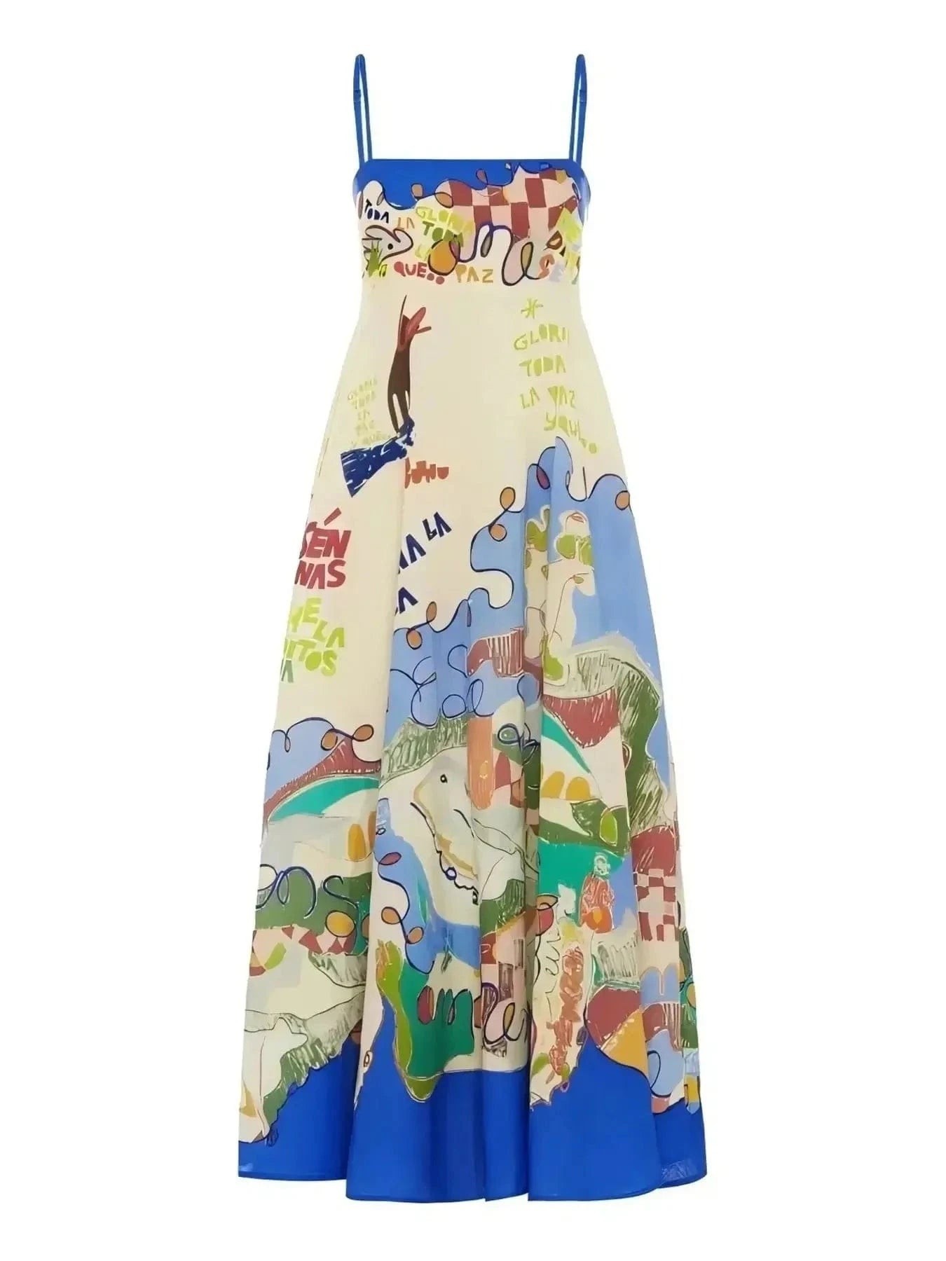 Printed Square Neck Cami Dress - ShalayeFashion
