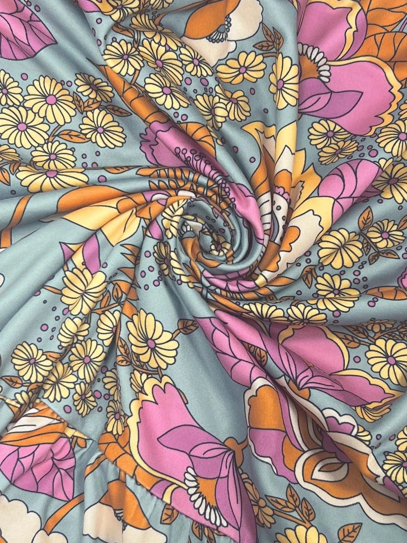 Printed V - Neck Tiered Dress - ShalayeFashion