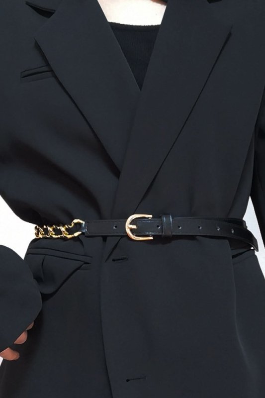 PU Chain Skinny Belt - ShalayeFashion