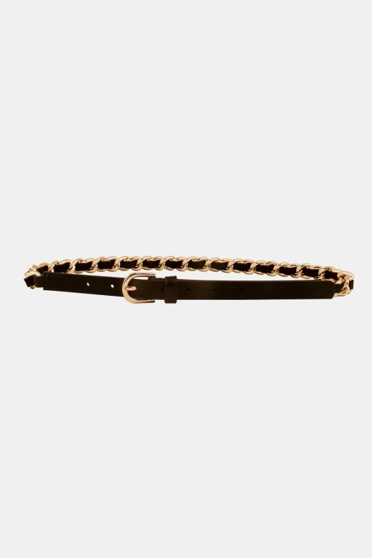 PU Chain Skinny Belt - ShalayeFashion