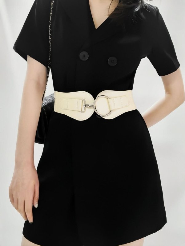PU Elastic Wide Belt - ShalayeFashion