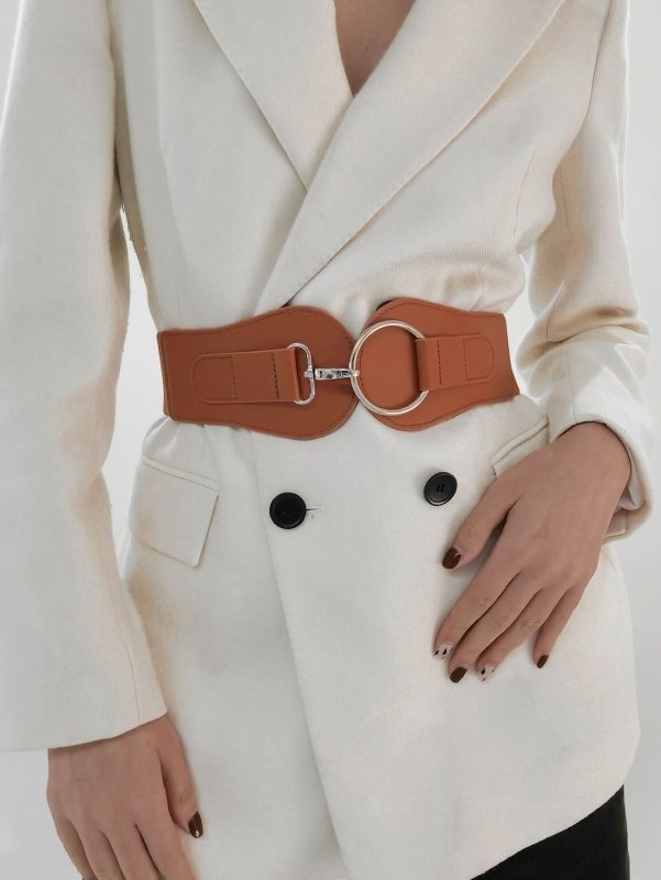 PU Elastic Wide Belt - ShalayeFashion