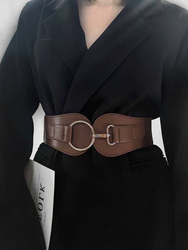 PU Elastic Wide Belt - ShalayeFashion