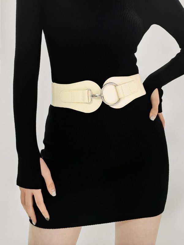 PU Elastic Wide Belt - ShalayeFashion