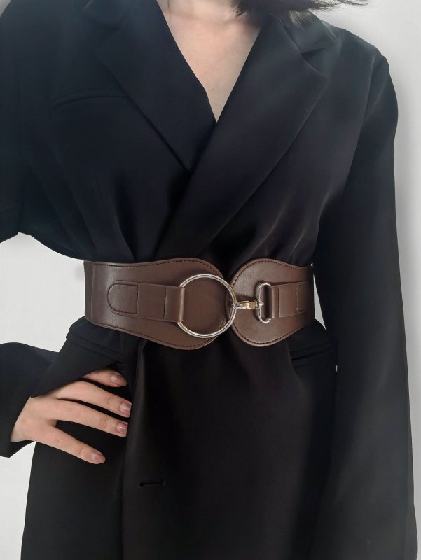PU Elastic Wide Belt - ShalayeFashion