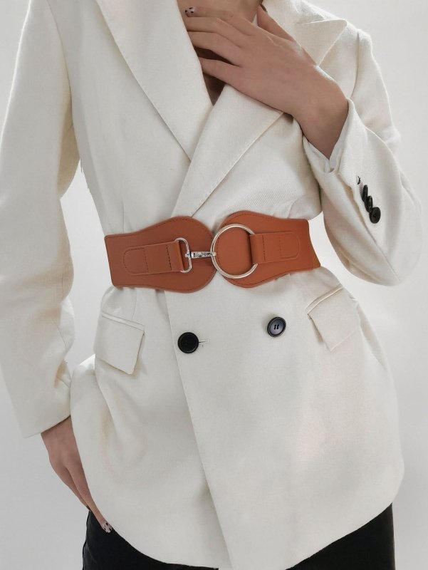 PU Elastic Wide Belt - ShalayeFashion