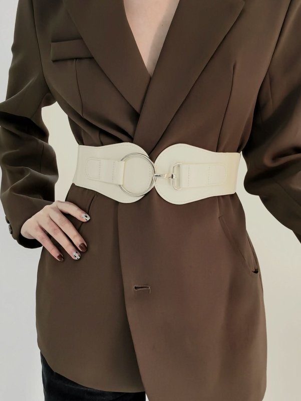 PU Elastic Wide Belt - ShalayeFashion