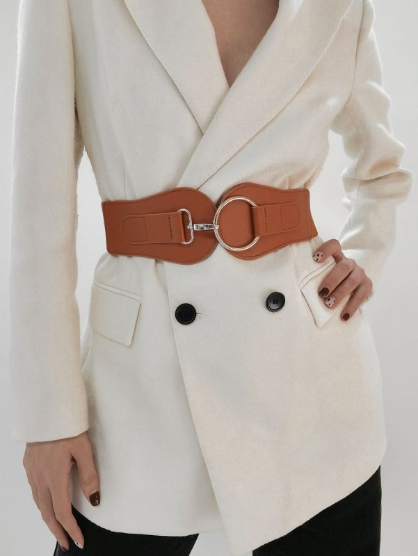 PU Elastic Wide Belt - ShalayeFashion