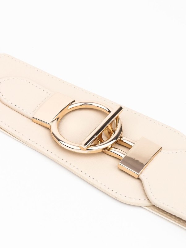 PU Elastic Wide Belt with Alloy Buckle - ShalayeFashion