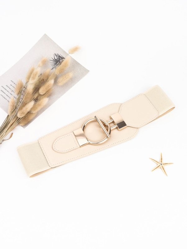 PU Elastic Wide Belt with Alloy Buckle - ShalayeFashion