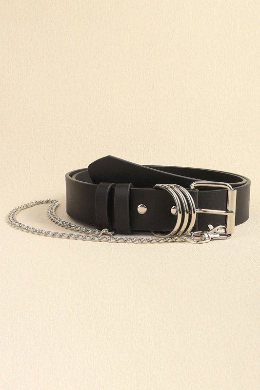 PU Leather Alloy Chain Belt - ShalayeFashion