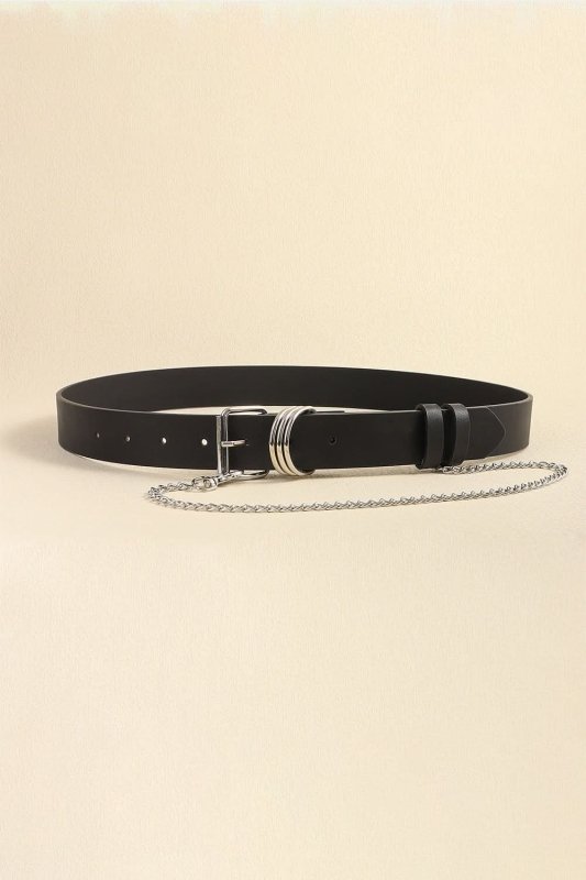 PU Leather Alloy Chain Belt - ShalayeFashion