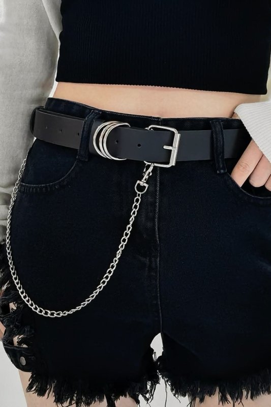 PU Leather Alloy Chain Belt - ShalayeFashion