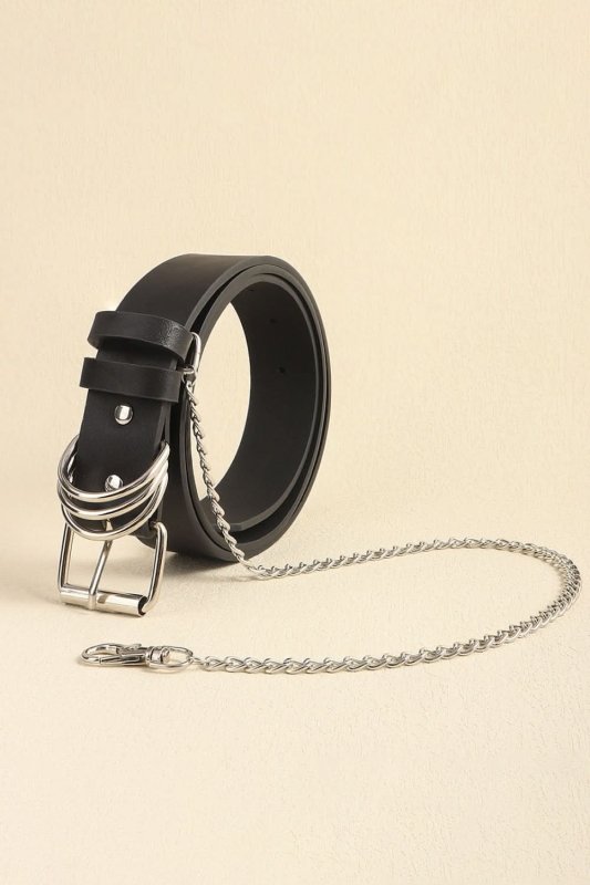 PU Leather Alloy Chain Belt - ShalayeFashion