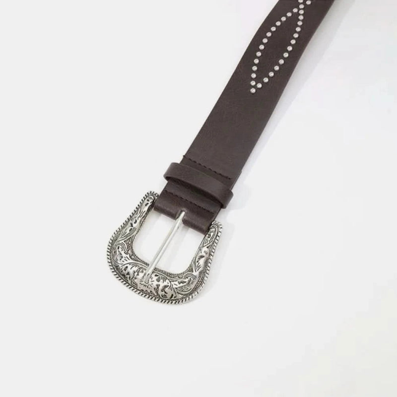 PU Leather Rhinestone Belt - ShalayeFashion