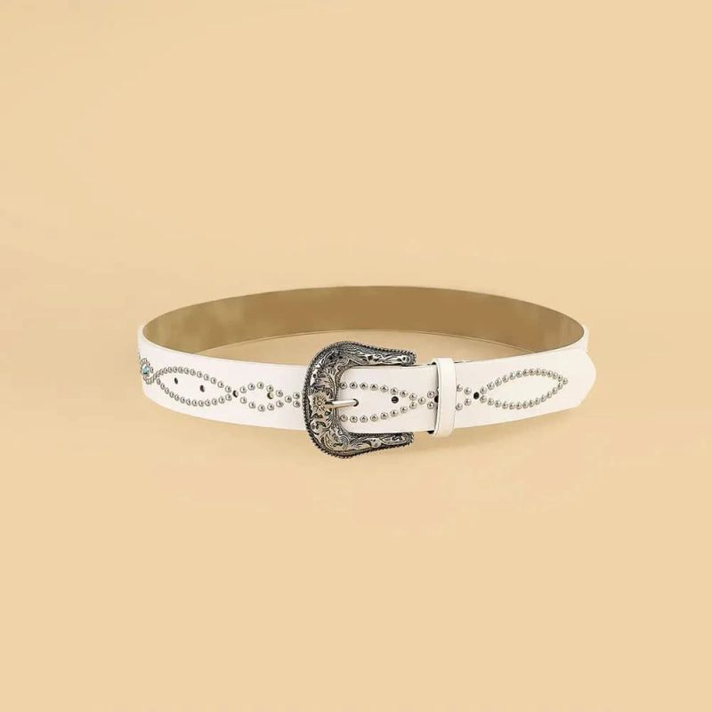 PU Leather Rhinestone Belt - ShalayeFashion