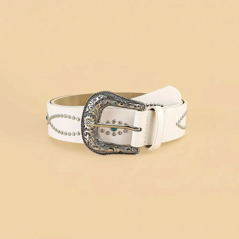 PU Leather Rhinestone Belt - ShalayeFashion
