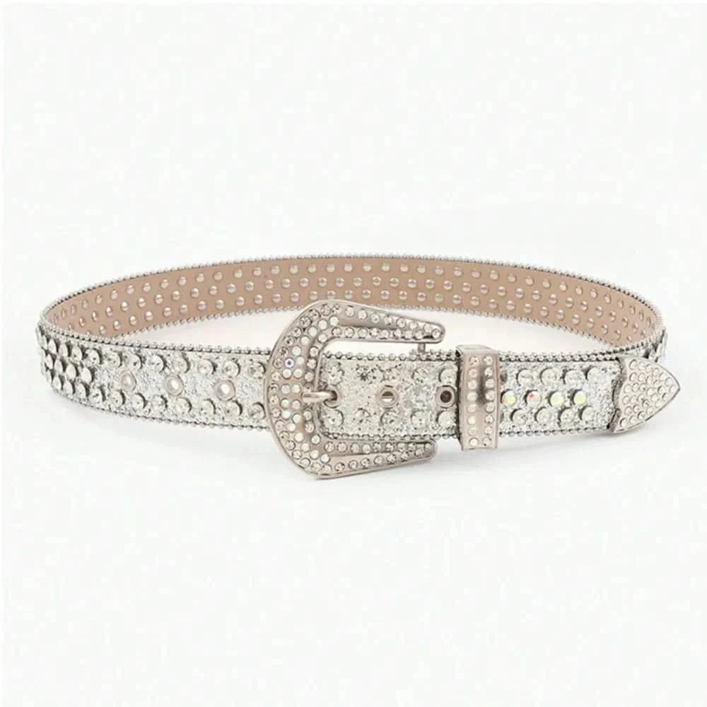 PU Leather Rhinestone Belt - ShalayeFashion