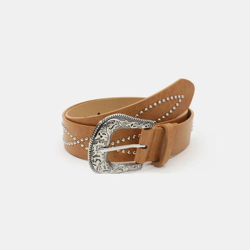 PU Leather Rhinestone Belt - ShalayeFashion