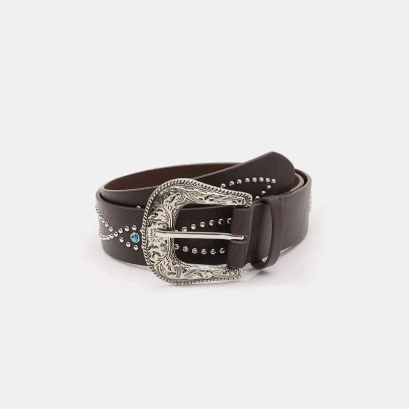 PU Leather Rhinestone Belt - ShalayeFashion
