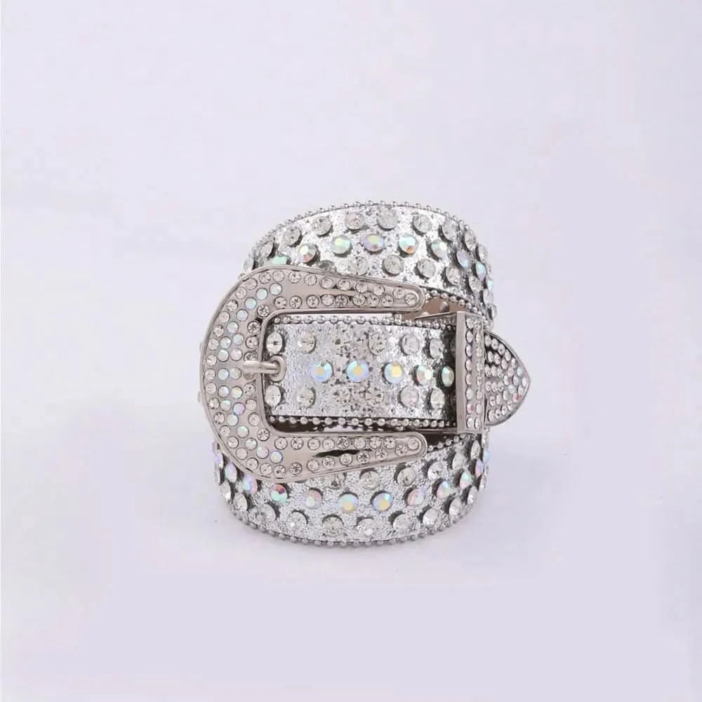 PU Leather Rhinestone Belt - ShalayeFashion