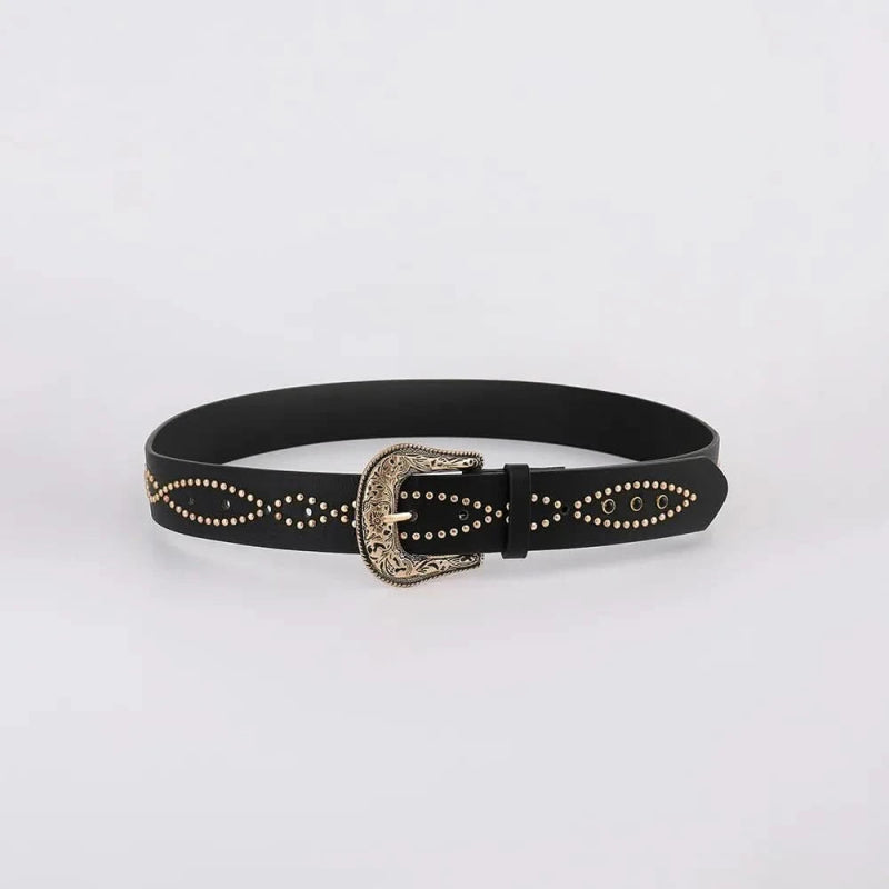 PU Leather Rhinestone Belt - ShalayeFashion