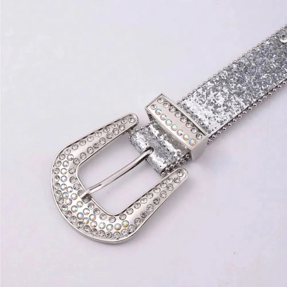 PU Leather Rhinestone Belt - ShalayeFashion