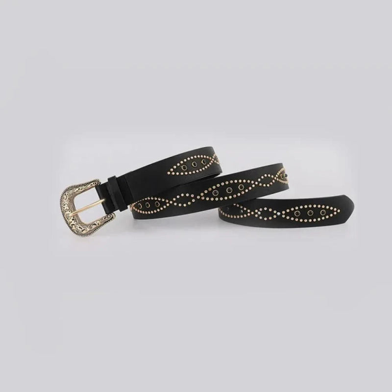 PU Leather Rhinestone Belt - ShalayeFashion