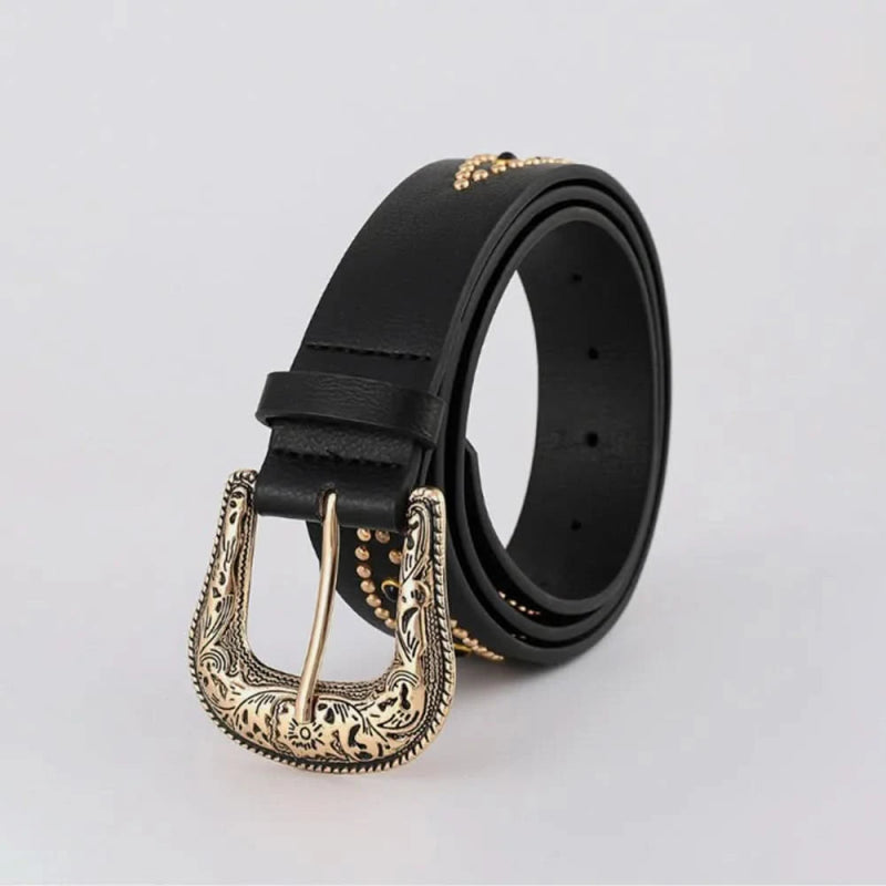PU Leather Rhinestone Belt - ShalayeFashion