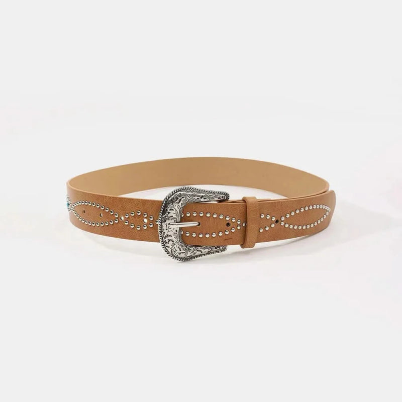 PU Leather Rhinestone Belt - ShalayeFashion
