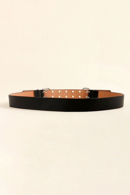 PU Leather Two Row Eyelet Belt - ShalayeFashion