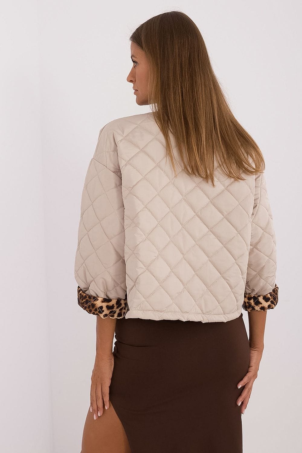Quilted Jacket Animal Motifs Casual Style - ShalayeFashion