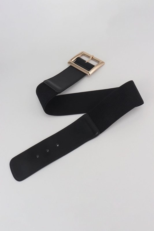 Rectangle Buckle Elastic Wide Belt - ShalayeFashion
